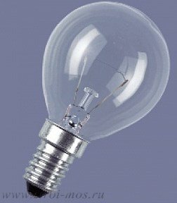 Лампа эл. накаливания миньон "шарик" Е14, прозрачная, 60Вт